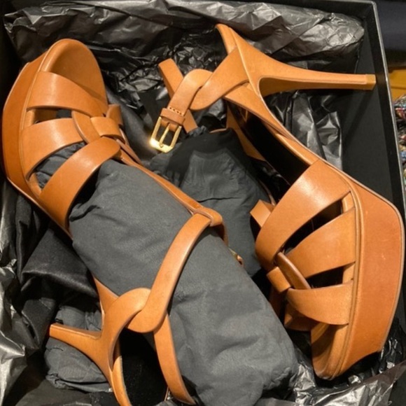 SAINT LAURENT TRIBUTE 75 LEATHER SANDAL NWB - Picture 4 of 9